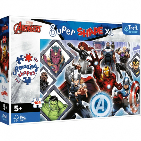 Παζλ XL 104 τεμαχίων Trefl Puzzle Super Shape - Marvel The Avengers