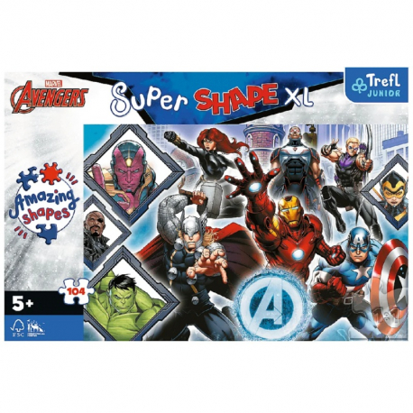 Παζλ XL 104 τεμαχίων Trefl Puzzle Super Shape - Marvel The Avengers
