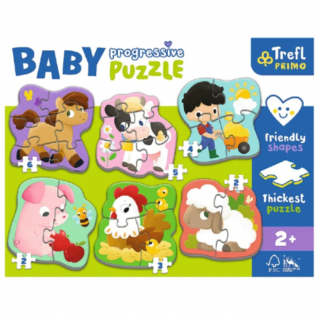 Εξελικτικό παζλ Trefl Puzzle Baby Progressive - Farm
