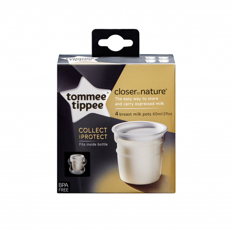 Tommee tippee δοχεία αποθήκευσης γάλακτος 60 ml σετ των 4