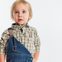 Obaibi Chemise a carreaux en tubique jaune bebe garcon