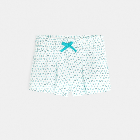 Obaibi Short maille imprime bleu bebe fille