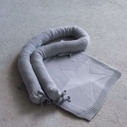 Σετ πάντα και κουβερτα βαμβακερή λίκνου Nima Bebe Hoodoo Grey 75 x 90 cm