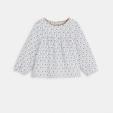 Obaibi Blouse gaze de coton coccinelles et fleurs