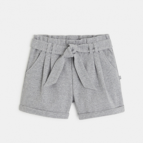 Okaidi Short en maille a taille haute ceinturee