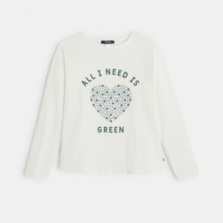 Okaidi T-shirt a message &quot;All you need is green&quot;