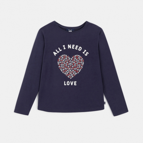 Okaidi T-shirt a message &quot;All you need is green&quot;
