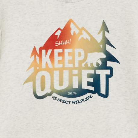 Okaidi Sweat-shirt a message Keep Quiet