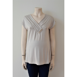 Μπλούζα V λαιμόκοψη Mamacita Μπεζ L/XL