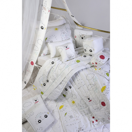 Σεντόνια DOWN TOWN BABY Numbers &amp; Dots 125 x 175 cm σετ των 3