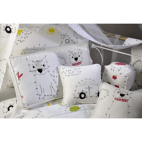 Σεντόνια DOWN TOWN BABY Numbers &amp; Dots 125 x 175 cm σετ των 3