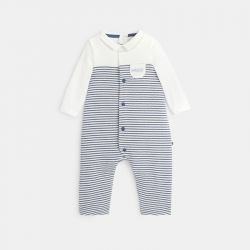 Obaibi Salopette maille fantaisie et body col polo