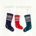 Okaidi T-shirt Noel a message "Happy Together" blanc fille