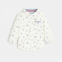 Obaibi Chemise velours cotele sapins blanche bebe garcon