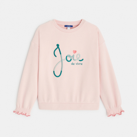 Okaidi Sweat-shirt a message rose fille