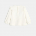 Obaibi Sweat molleton fleurs brodees beige bebe fille