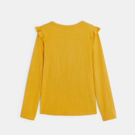 Okaidi T-shirt a epaules volantees jaune fille
