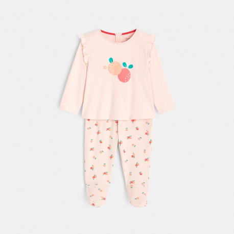 Obaibi Pyjama fruits a volants rose bebe fille