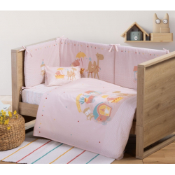 Βρεφικά σεντόνια κούνιας Nef-Nef Homeware Exploring Together σετ των 3