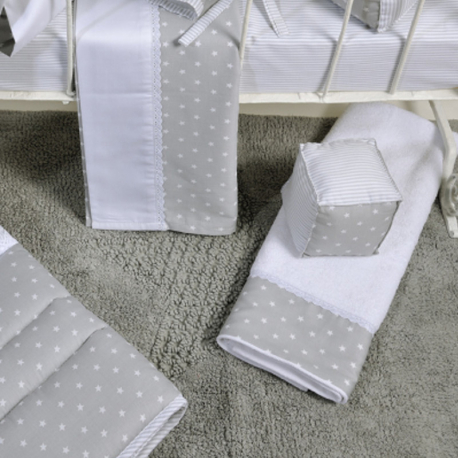 Πετσέτες DOWN TOWN BABY Star White - Grey σετ των 3