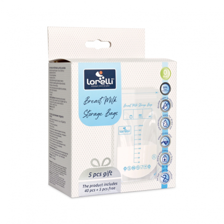Lorelli Premium Σακούλες αποθήκευσης μητρικού γάλακτος 200 ml, σετ των 45