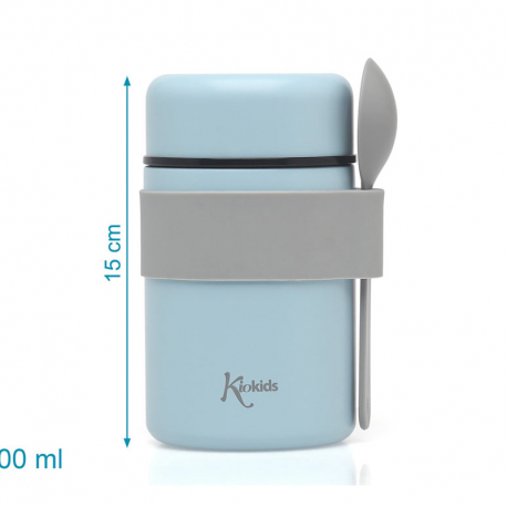 Θερμός φαγητού Kiokids® με κουταλάκι 500ml Σιέλ