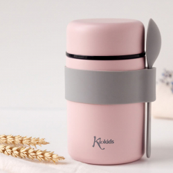 Θερμός φαγητού Kiokids® με κουταλάκι 500ml Ροζ