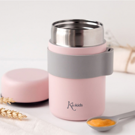 Θερμός φαγητού Kiokids® με κουταλάκι 500ml Ροζ