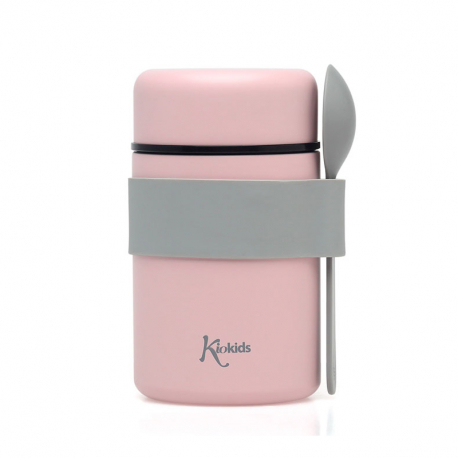 Θερμός φαγητού Kiokids® με κουταλάκι 500ml Ροζ