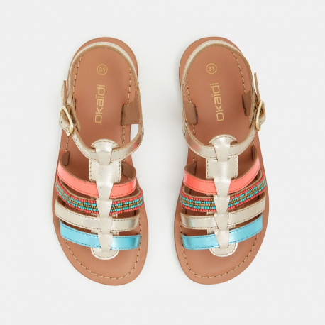 Okaidi Sandale en cuir fille