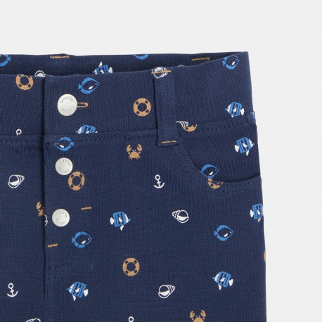 Obaibi Short maille piquΓ©e univers marin bleu bΓ©bΓ© garΓ§on