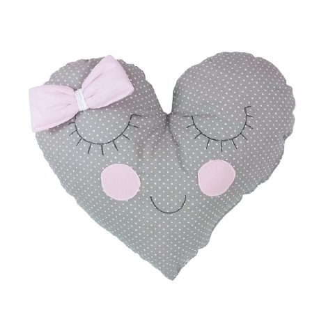 Διακοσμητικό μαξιλάρι Baby Star Καρδιά με κέντημα Ροζ
