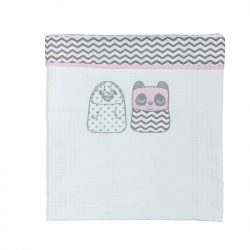 Κουβέρτα πικέ κούνιας Baby Star Tiny Friends Ροζ 100x150 cm