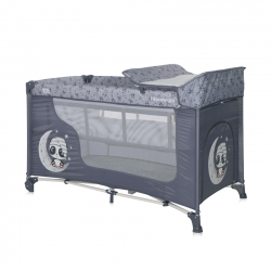 Παρκοκρέβατο δύο επιπέδων Lorelli® Moonlight Cool Grey Pandas