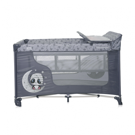 Παρκοκρέβατο 2 επιπέδων Lorelli® Moonlight Cool Grey Pandas