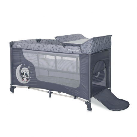 Παρκοκρέβατο 2 επιπέδων Lorelli® Moonlight Cool Grey Pandas
