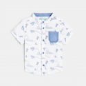 Obaibi Chemise imprimΓ©e petit col blanche bΓ©bΓ© garΓ§on