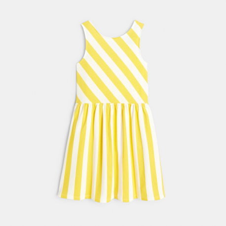 Okaidi Robe rayee en jersey jaune fille