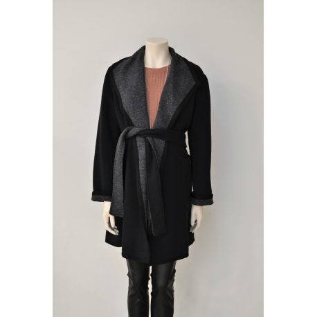 Παλτό διπλής όψης Mamacita Μαύρο L/XL