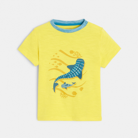 Obaibi T-shirt requins et short micro-rayures bleu bΓ©bΓ© garΓ§on