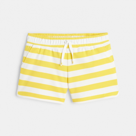Okaidi Short en molleton raye jaune fille