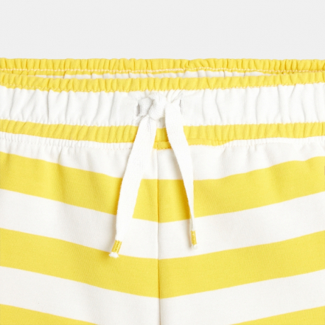 Okaidi Short en molleton raye jaune fille