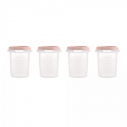 Δοχεία φαγητού Miniland Hermisized Blush 250ml, σετ των 4