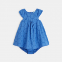 Obaibi Robe broderie anglaise et bloomer bleue bebe fille