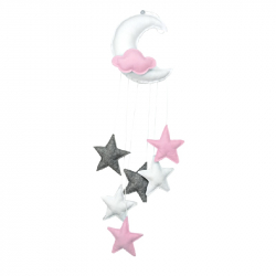 Μόμπιλε Φεγγάρι με 6 αστέρια Baby Star Ροζ