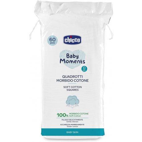 Chicco Μαντηλάκια από μαλακό βαμβάκι Baby Moments 60 τεμάχια