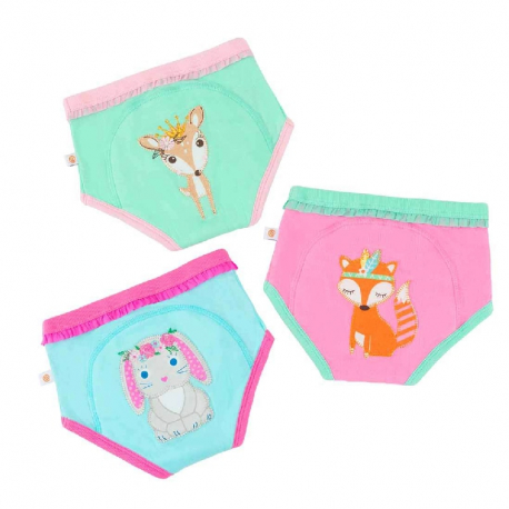 Εκπαιδευτικά βρακάκια 3 τμχ Zoocchini™ Woodland Princess 3-4 ετών