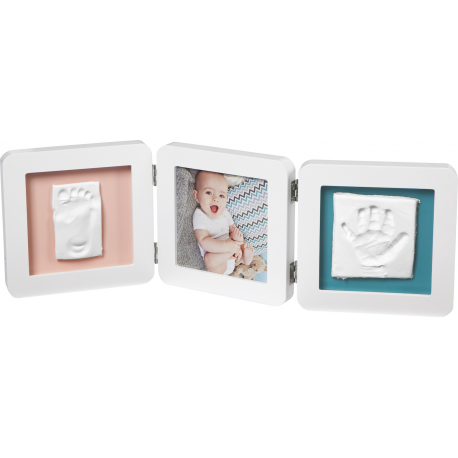 Κορνίζα Αποτύπωμα μωρού διπλή Baby Art My Baby Touch Double White