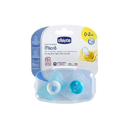 Πιπίλα Chicco Physio Micro 0-2m Αγόρι, σετ των 2