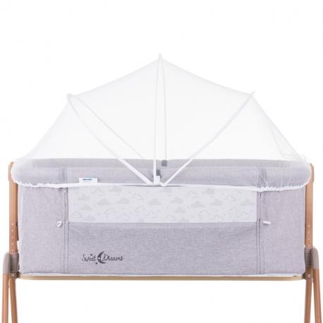 Λίκνο με ανοιγόμενη πλευρά Chipolino Sweet Dreams Grey Wood